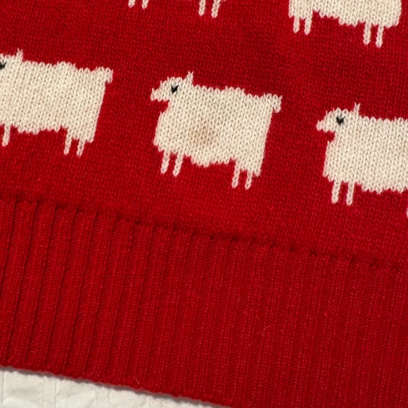 Rowing Blazers/Warm and Wonderful Diana Red Sheep Pattern Sweater - Picture 10 of 13